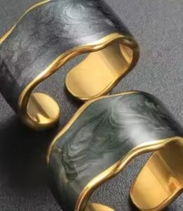 High polished 18k Gold stainless steel ring